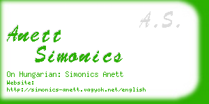 anett simonics business card